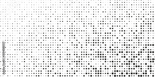 Elegant pattern with black polka dots of small and large scale. Splatter background. Black glitter blow explosion and splats on white. Grunge texture. Vector illustration