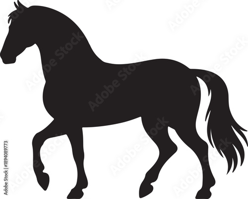 horse silhouette isolated on black icon and white background
