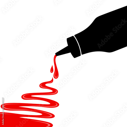 red nail polish with ink pot on white background