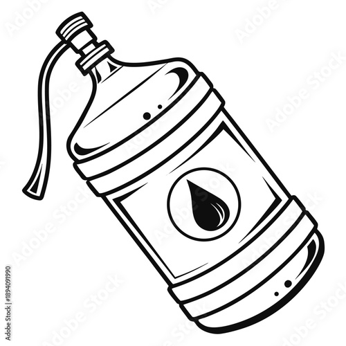 Flat water line bottle icon symbol vector illustration