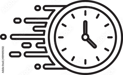 Fast Time Management Icon – Speed Clock Deadline Symbol