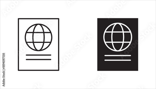 Passport icon set,  vector for any purposes on white background