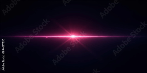 Neon pink flowing light ribbons with abstract energy motion on dark background