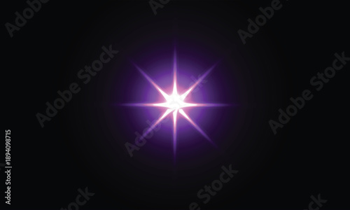 Bright purple light in dark space