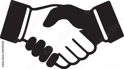 Business Handshake Icon, Minimalist Vector Illustration for Partnership Agreement, Professional Cooperation, and Successful Deal Concept.