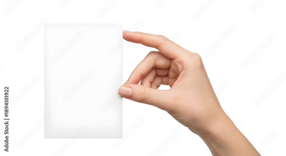 Fototapeta premium Hand Holding Blank White Card