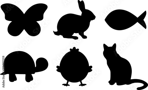 Pet Animal Silhouettes Set Collection