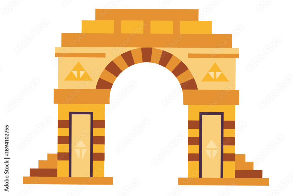 Fototapeta premium Ancient Egyptian Stone Arch with Hieroglyph Inscriptions
