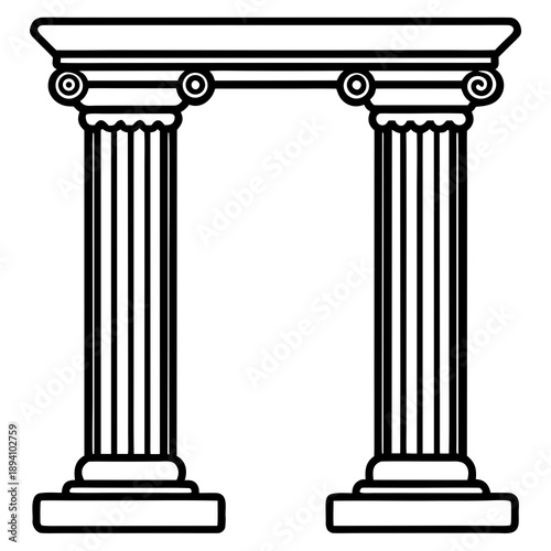 Ancient Sacred Columns with Symbolic Engravings