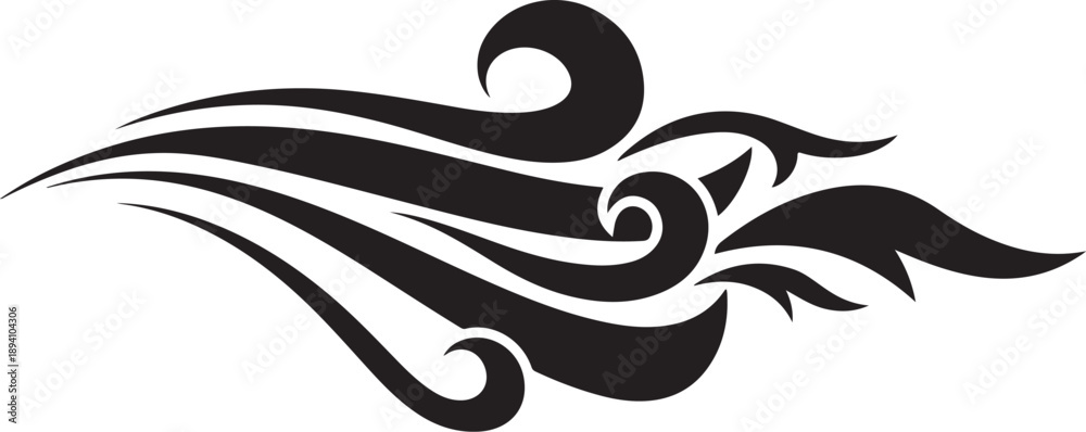 Fototapeta premium Tribal tattoo design with swirling black and white lines