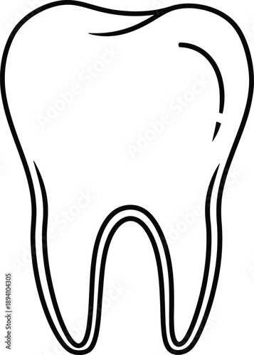 A simple line drawing of a molar tooth