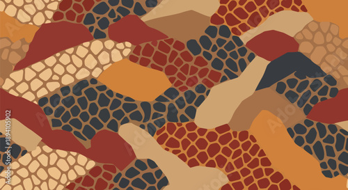 Modern vector wallpaper inspired by snake skin texture with geometric scale patterns and abstract desert background, stylish reptile design for fashion, decor, and digital surfaces