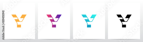 Rectangular Shape Connected by Lines Letter Initial Logo Design Y