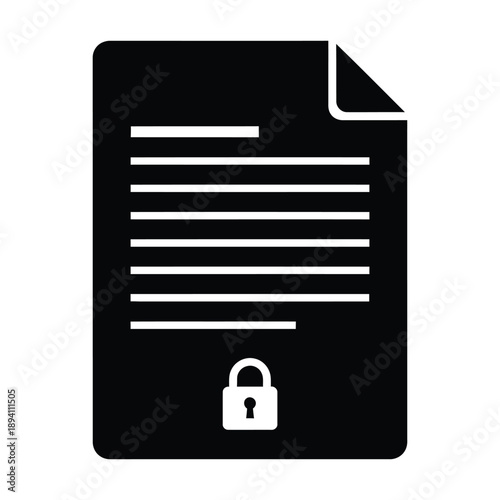 Secure document icon with lock symbol
