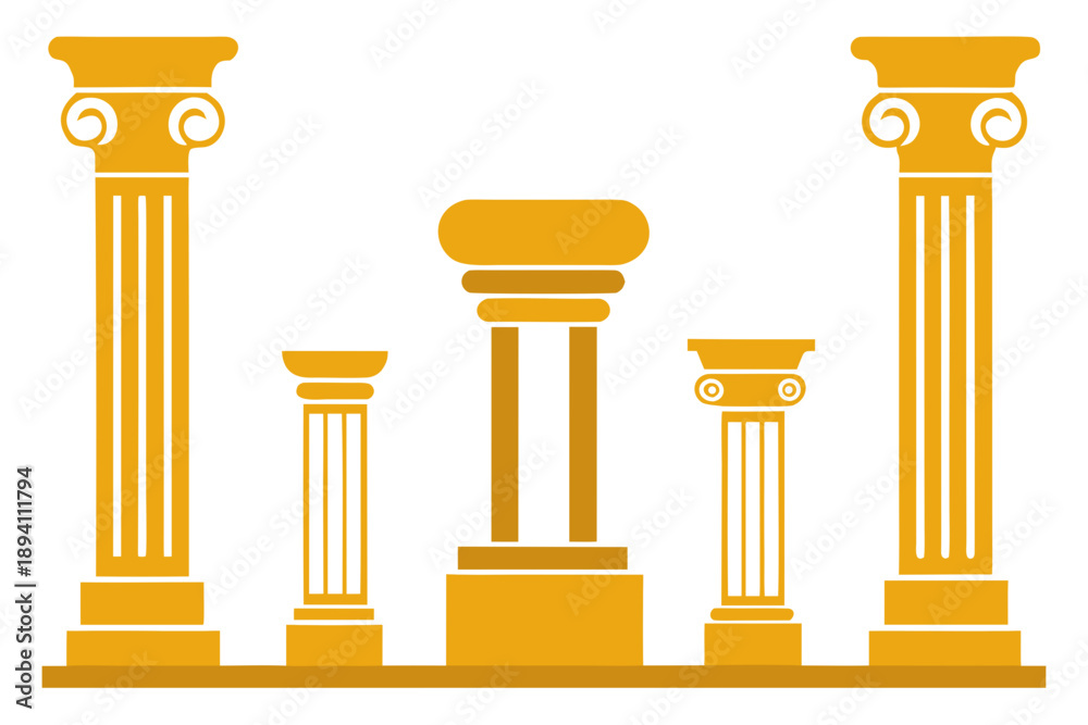 Obraz premium Antique Architecture Elements Pack Featuring Pillars