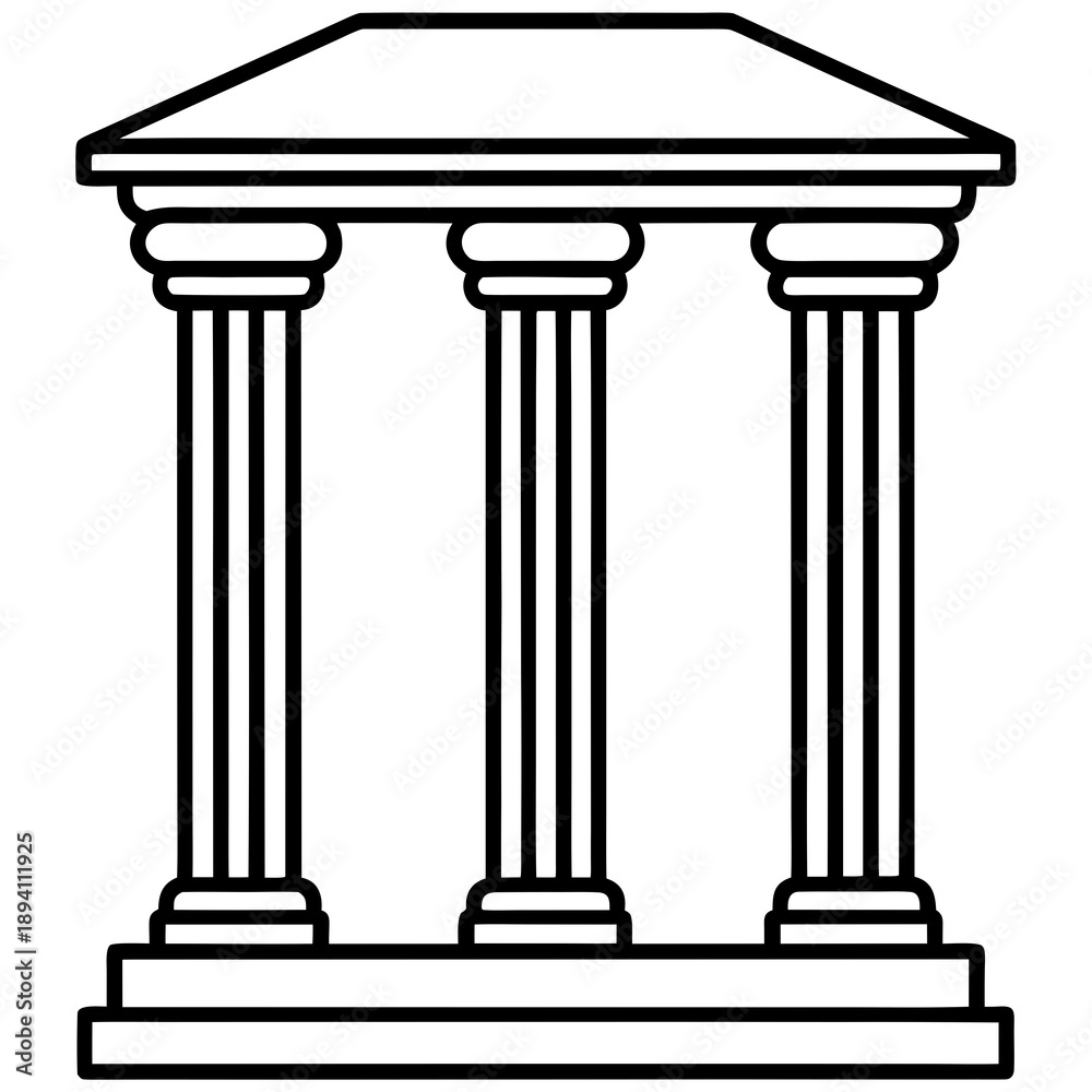 Obraz premium Classical Roman Columns Arranged in Symmetrical Formation