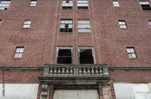 Muskogee Abandoned Hotel Facade Close Up