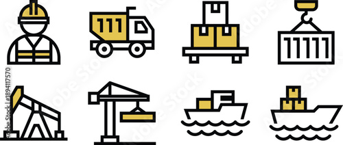 Icon Pack building, engineering, worker, infrastructure for Website, Applications and Digital Products