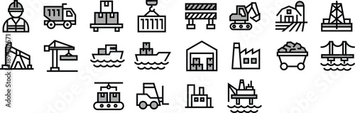 Minimalist Large Icon Pack Constructions for Website, Applications and Digital Products