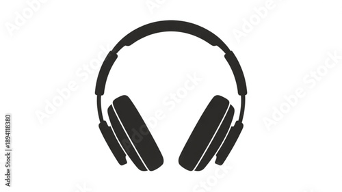 Sleek black headphones isolated on a clean white background, presented with a modern and professional studio appearance.