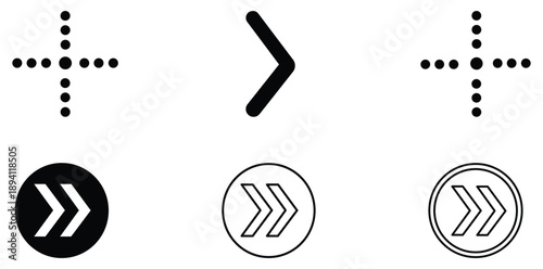 Arrow and Crosshair Design: A collection of modern and minimal icons with crosshair and arrow. These versatile elements offer a blend of clarity and sophistication.