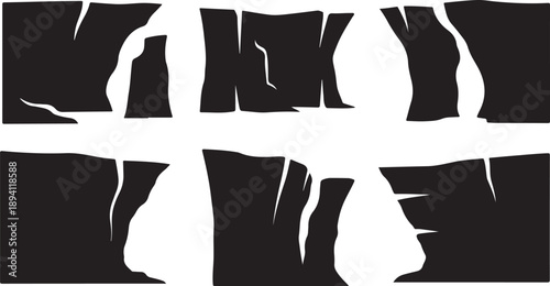 Abstract black and white cracked background texture design element