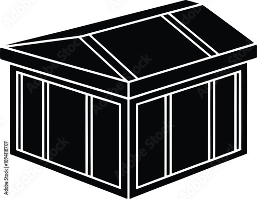 Minimal vector silhouette of storage box simple organization container icon Vector illustration