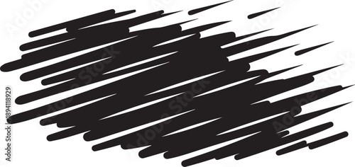 Black brush strokes on white background abstract art design