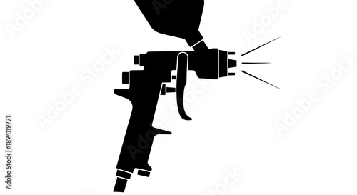 Spray gun silhouette industrial tool.