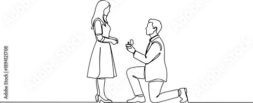 Man proposing to woman with ring in hand