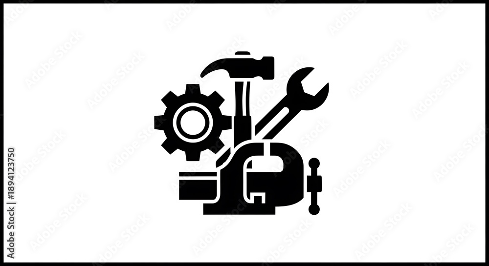 Fototapeta premium Tools and equipment icon set.