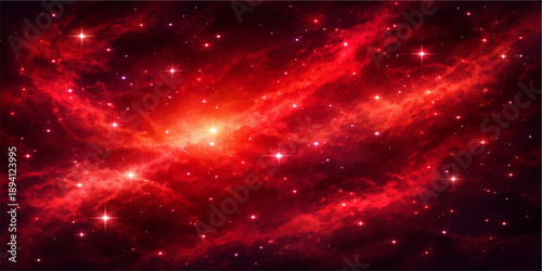 An abstract dark blue galaxy nebula glows with bright starlight and deep cosmic clouds across a vast starry universe background

