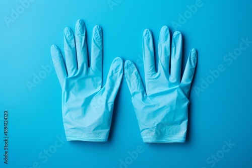 Wallpaper Mural Blue disposable medical gloves representing medical safety and infection prevention Torontodigital.ca