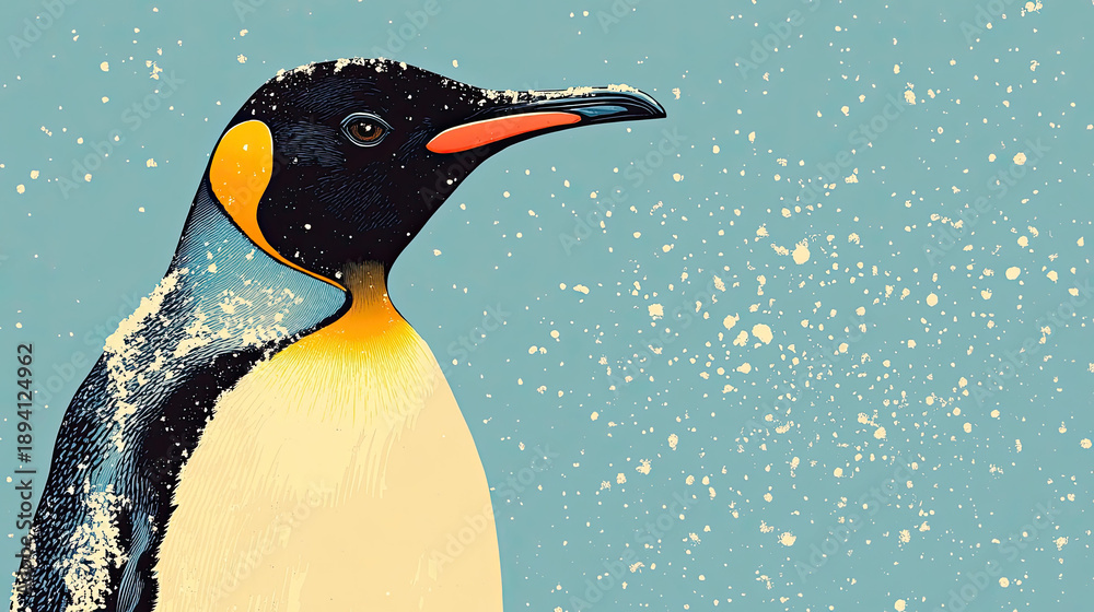 custom made wallpaper toronto digitalA regal penguin standing alone in a snowy environment. The penguin is a majestic creature. Snowflakes dance around the penguin creating a chilly but scenic view AI Generative