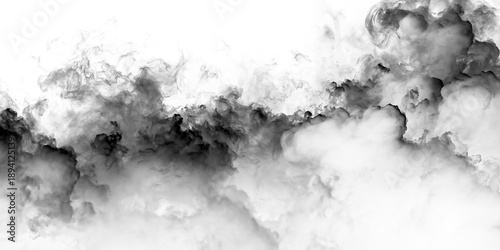Foto Swirling clouds of smoke on a transparent background create a dynamic visual pat