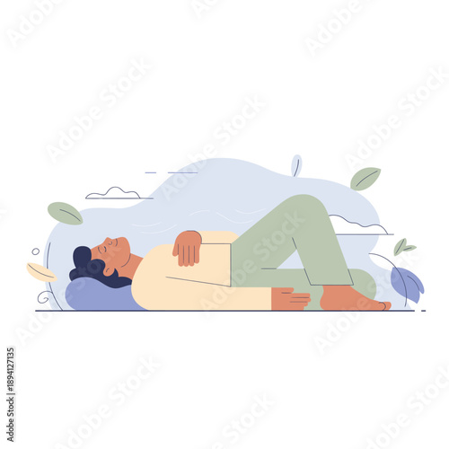 Colorful abstract of people relaxing on a hillside