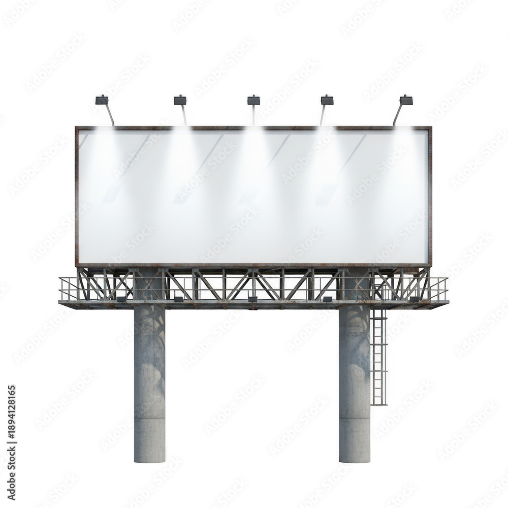 Obraz premium Large billboard ad display isolated on transparent background