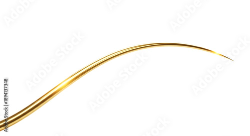 Golden curved line isolated on transparent background