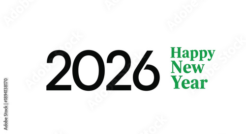 Festive new year greeting with bold numerals and text silhouette