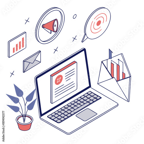 Email Marketing Concept with Newsletter and Digital Communication