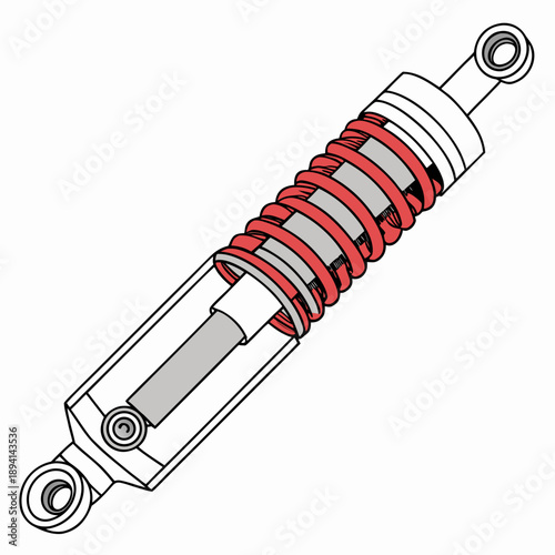 Precision Mechanical Spring and Damper System Illustration