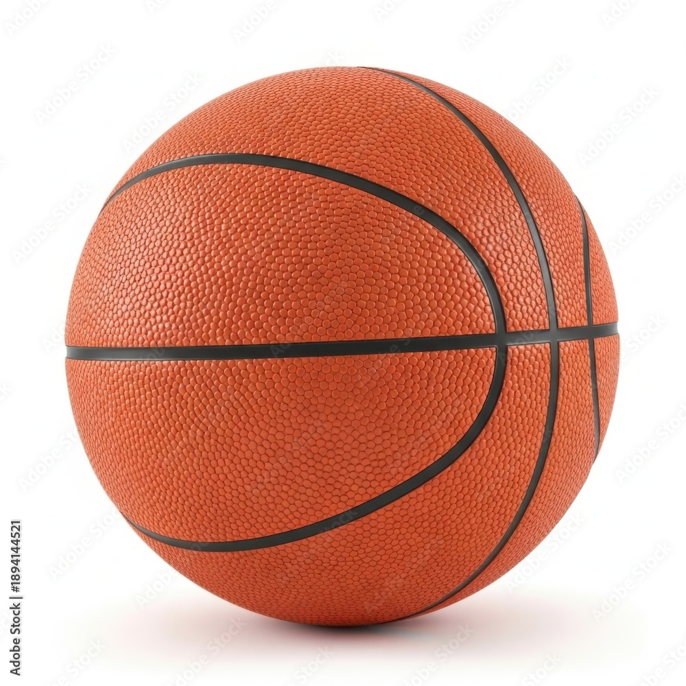 Fototapeta premium Single basketball on white background