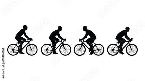 Cyclists in motion Vector