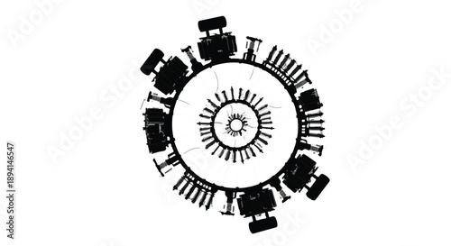 Diverse group of people sitting in circle meeting teamwork collaboration discussion concept modern business illustration