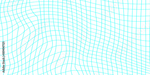 An abstract light blue wavy pattern is displayed against a white background resembling distorted lines on graph paper high-quality professional detailed modern elegant background.