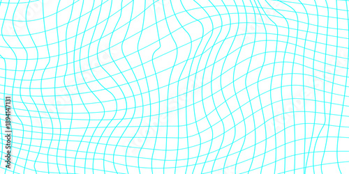 An abstract light blue wavy pattern is displayed against a white background resembling distorted lines on graph paper high-quality professional detailed modern elegant background.