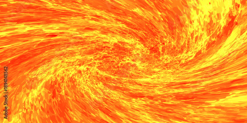 Abstract seamless lava bg top view. Yellow orange and dark brown spots of magma or sun photosphere with boiling plasma. Liquid fire pattern. Vector illustration