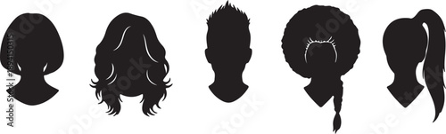 Various hairstyle silhouettes