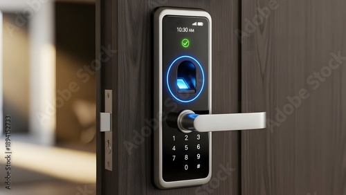 Smart electronic door lock with biometric fingerprint reader and keypad