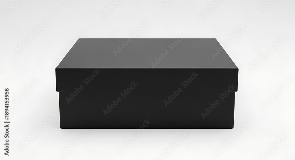 Naklejka premium Black Matte Square Box Lid Closed